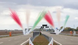 Sudaraž, 06. 10. 2025., Sudaraž, A5, A5 autocesta, 5C koridor, obilježavanje, završetak izgradnje koridora 5C, vatrometSNIMIO BRUNO JOBST