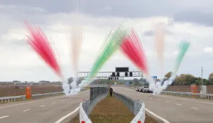 Sudaraž, 06. 10. 2025., Sudaraž, A5, A5 autocesta, 5C koridor, obilježavanje, završetak izgradnje koridora 5C, vatrometSNIMIO BRUNO JOBST