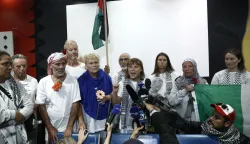 epa12435330 Swedish activist Greta Thunberg addresses reporters as she arrives among 134 citizens from 15 European countries, including 27 Greek citizens, at the Eleftherios Venizelos Greek international airport at Spata, near Athens, Greece, 06 October 2025. According to a statement by the Ministry of Foreign Affairs, at the request of the MFA, and in coordination with the Embassy of Greece in Tel Aviv, a special flight for the repatriation of the 27 Greek citizens and also 134 citizens from 15 European countries, who participated in the Global Sumud Flotilla arrived safely in Athens. EPA/YANNIS KOLESIDIS