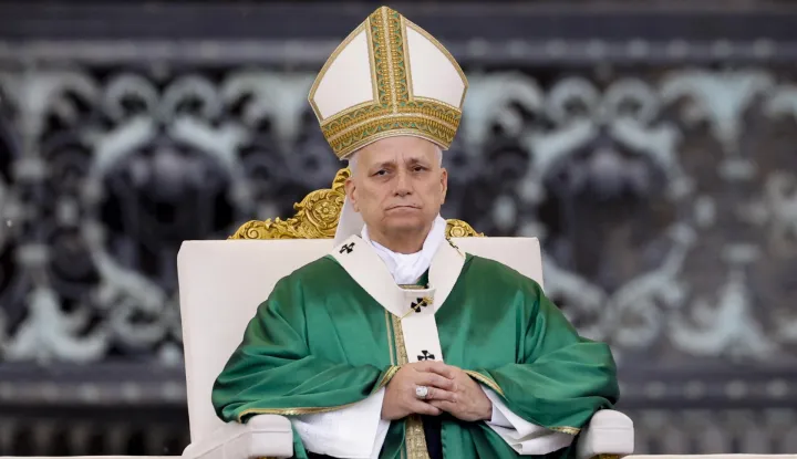 epa12431989 Pope Leo XIV celebrates a Holy Mass on the occasion of the Jubilee of the Missionary World and Jubilee of Migrants, St. Peter's Square, Vatican City, 05 October 2025. EPA/FABIO FRUSTACI