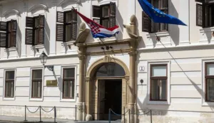 Zagreb, 6.5.2024 - Sastanak predsjednika HDZ-a Andreja Plenkovića s koalicijskim partnerima. Na slici zgrada Vlade, Banski dvori.Foto Hina/ Dario GRZELJ/ dag