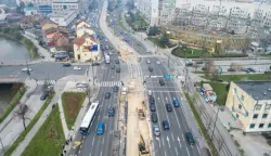 11.04.2023., Sarajevo, Bosna i Hercegovina - Radovi na drugoj dionici rekonstrukcije tramvajske pruge od Cengić Vile do Marijin Dvora. Photo: Armin Durgut/PIXSELL