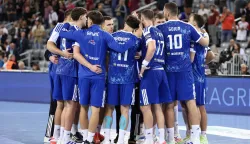 Zagreb, 25.09.2025 - Utakmica 1. kola rukometne Lige prvaka između RK Zagreba i Barce. Na slici igrači RK Zagreba na kraju utakmice.foto HINA/ Damir SENČAR/ ds