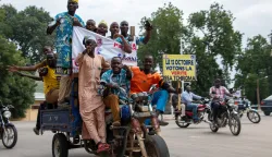 epa12444494 Supporters of presidential candidate Issa Tchiroma Bakary, leader of the Cameroon National Salvation Front and former employment minister, take part in a presidential campaign rally in Maroua, Cameroon, 09 October 2025 (issued 10 October 2025). Tchiroma is one of the main opposition challengers to incumbent Cameroon President Paul Biya, 92, who is running for an eighth term. Twelve contenders are running in the presidential elections scheduled to be held in Cameroon on 12 October 2025. EPA/ABAKAR ALI TAKEN ON 09 OCTOBER 2025, ISSUED ON OCTOBER 10 2025