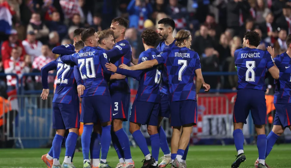 Varaždin, 12.10.2025 - Utakmica kvalifikacija za Svjetsko nogometno prvenstvo 2026., Hrvatska - Gibraltar. Na slici igrači reprezentacije Hrvatske.foto HINA/ Damir SENČAR/ ds