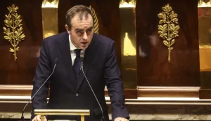 epa12453119 French Prime Minister Sebastien Lecornu delivers a general policy statement at the National Assembly in Paris, France, 14 October 2025. Lecornu announced his new government on 12 October, one week after his first resignation. The National Rally (RN) and La France Insoumise (LFI) announced motions of censure against this new government on 13 October. EPA/Teresa Suarez