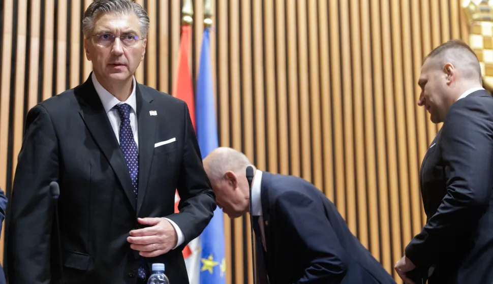 Zagreb, 15.10.2025. - Nastavak zasjedanja Hrvatskoga sabora gdje je Predsjednik Vlade Andrej Plenković podnio godišnje izvješće o radu Vlade RH..Na fotografiji Andrej Plenković.foto HINA/ Edvard ŠUŠAK/ es