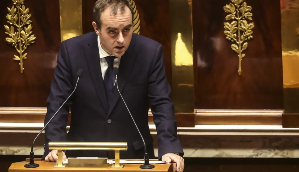 epa12453119 French Prime Minister Sebastien Lecornu delivers a general policy statement at the National Assembly in Paris, France, 14 October 2025. Lecornu announced his new government on 12 October, one week after his first resignation. The National Rally (RN) and La France Insoumise (LFI) announced motions of censure against this new government on 13 October. EPA/Teresa Suarez