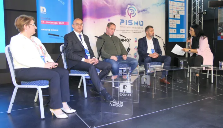 Novska, 17.10.2025. - U Novskoj je danas započela dvodnevna 11. međunarodna poslovna konferencija Meeting G2. Pod geslom "Život je igra &ndash; Hrvatska je tvoje igrali&scaron;te". foto HINA/ Nikola BLAŽEKOVIĆ/ tm