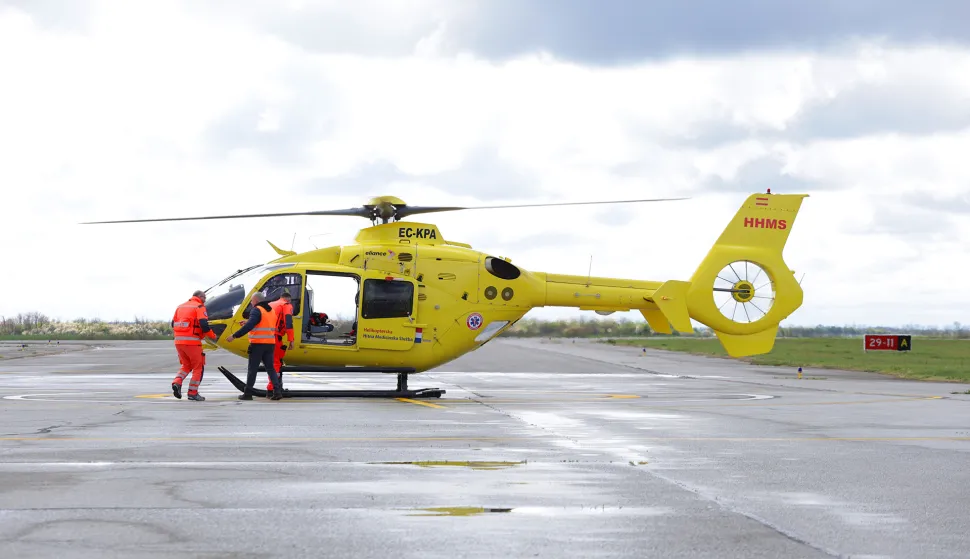 Klisa, 24. 03. 2024., Zracna luka Osijek, HHMS, Helikopterska hitna medicinska sluzba, pokazna vjezba, helitkopter, Beros, Lukic, RadicSNIMIO BRUNO JOBST