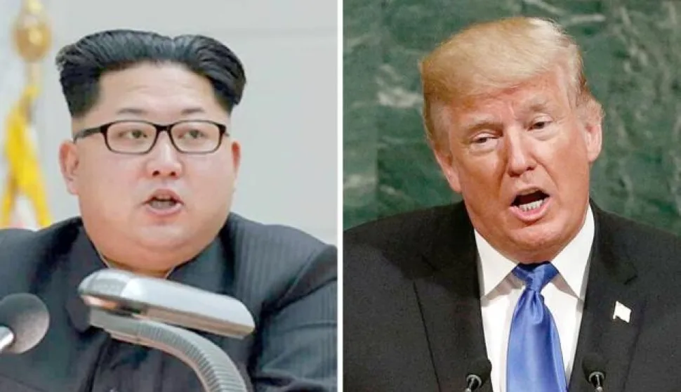 epa06218776 (FILE/COMPOSITE) - A combo file picture shows North Korean leader Kim Jong-un (L) in Pyongyang, North Korea, 10 January 2016, and US President Donald J. Trump (R) at the UN headquarters in New York, New York, USA, 19 September 2017 (images reissued 22 September 2017). The North Korean leader released a statement on 22 September 2017, vowing to make US President Trump 'pay dearly' for threatening North Korea in remarks he made during the 72nd United Nations General Assembly held in New York, New York, USA. President Trump, during the assembly on 19 September 2017, vowed to 'totally destroy' North Korea if it posed threats to the USA and its allies. North Korean Foreign Minister Ri Yong Ho warned that Pyongyang may be preparing for a hydrogen bomb test in the Pacific Ocean in response to the US President's intimidations, hours after Trump imposed fresh sanctions against the North for its nuclear weapons programs, media reported. EPA/KCNA/JUSTIN LANE  EDITORIAL USE ONLY