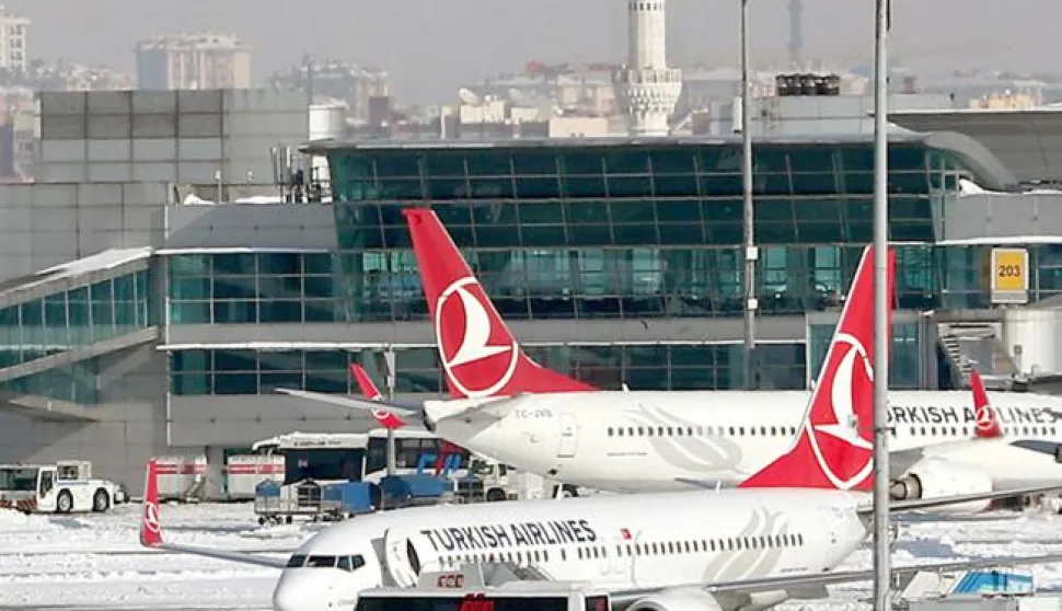 epa05720383 (FILE) - A file picture dated 08 January 2017 shows Turkish Airlines planes and aircraft of other international airlines being grounded at the Ataturk international airport in Istanbul, Turkey. According to media reports on 16 January 2017, Turkish Airlines Flight 6491 crashed into a residential area near the Kyrgyzstan capital of Bishkek, killing the pilot and at least 20 people on the ground, while en route from Hong Kong to Manas International Airport. The plane was carrying cargo to Istambul. There is currently no information on the number of crew on board at the time of the crash. EPA/SEDAT SUNA