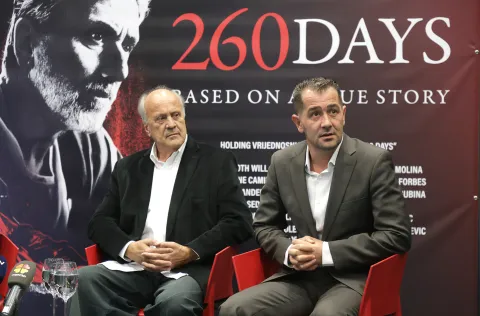 Osijek, 22. 10. 2025., Kulturni centar, 260 dana, 260 days, press, konferencija za medije, Jakov Sedlar; Marijan Gubina SNIMIO BRUNO JOBST