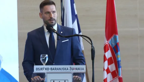 Osijek, 06. 10. 2025, Svečnon obilježavanje zavr&scaron;etka projekta izgradnje i početak rada u novoj zgradi I. gimnazije Osijek. Ivan Radić.snimio GOJKO MITIĆ