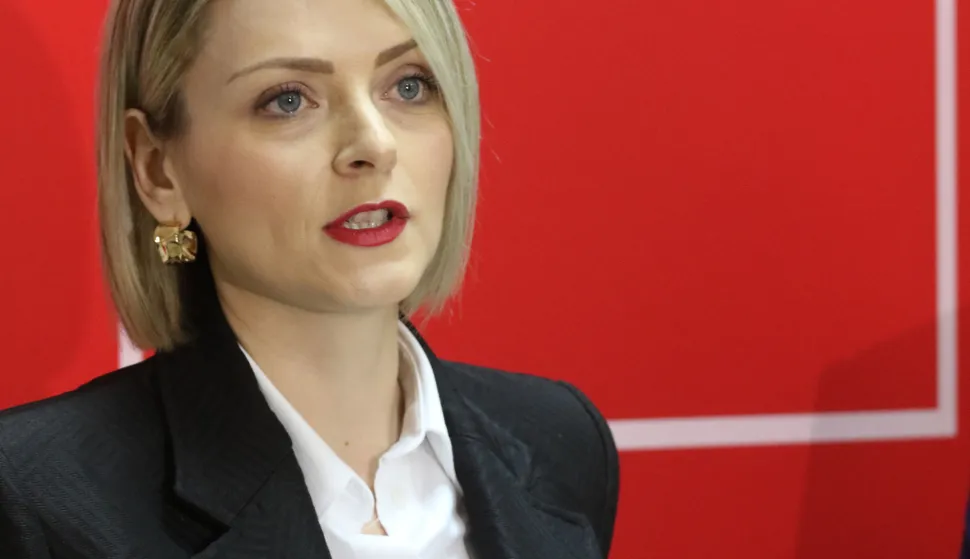 Osijek, 28. 02. 2025, Strossmayerova 5, press SDP, kandidatkinja za županicu, Sanja Bježančević.snimio GOJKO MITIĆ