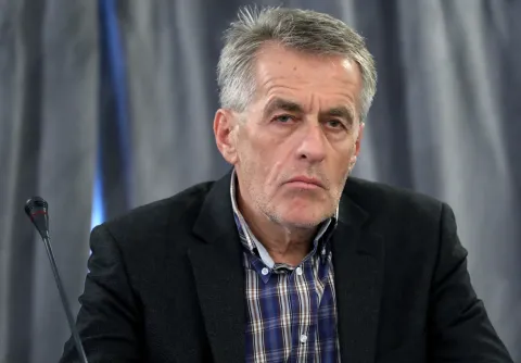 Zagreb, 12.10.2018. - Koordinacija udruga hrvatskih branitelja i stradalnika iz Domovinskog rata organizirala je okrugli stol "Ovčara - zločin bez kazne". Cilj okruglog stola bio je potaknuti razgovor vezan uz (ne)procesuiranje ratnog zločina počinjenog na Ovčari od kojeg je prolo 27 godina. Na fotografiji Josip Jurčević. foto HINA/ Lana SLIVAR DOMINIĆ/ lsd