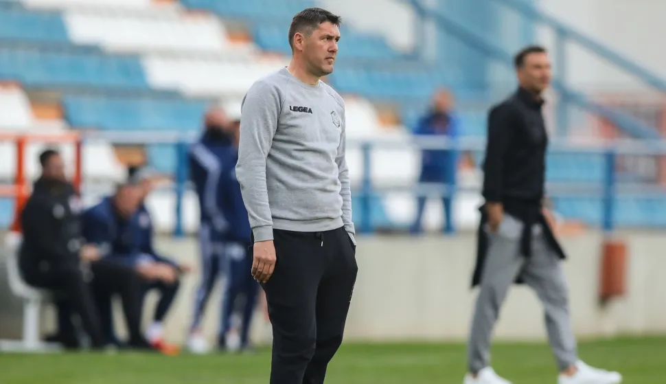02.04.2021., stadion Andjelko Herjavec, Varazdin - Hrvatski Telekom Prva liga, 27. kolo, NK Varazdin - NK Slaven Belupo. Trener Varazdina Zoran Kastel Photo: Jurica Galoic/PIXSELL