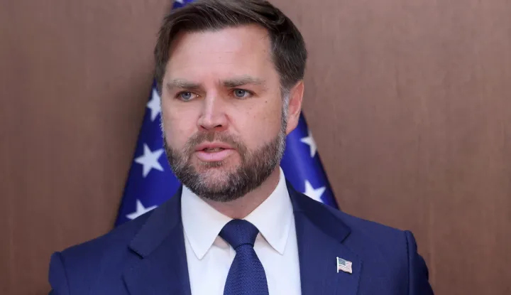 epa12472053 US Vice President JD Vance looks on during a meeting with Israeli Prime Minister Netanyahu at the Prime Minister's Office in Jerusalem, 22 October 2025. EPA/MARC ISRAEL SELLEM/POOL