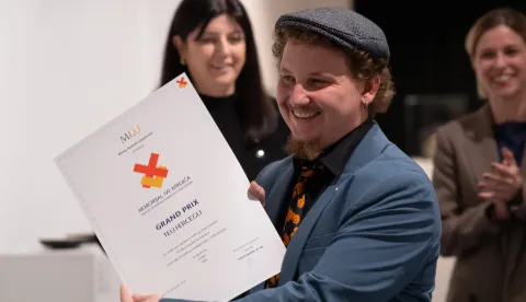 Osijek, 30. 10. 2025., Osijek, MLU - privremeni prostor IIzožba XV. Memorijal Ive Kerdića - triennale hrvatskog medaljstva i male plastikeizložba; medaljstvo; mala plastika; memorijal; ivo kerdić; MLU