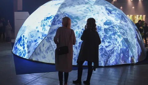 epa07208240 A general view of attendees at Slush start-up event in Helsinki, Finland, 04 December 2018. The Slush start-up event takes place from 04 to 05 December and brings together 20,000 attendees, including startups, venture capital investors and journalists from over 100 countries to connect and network. EPA/KIMMO BRANDT