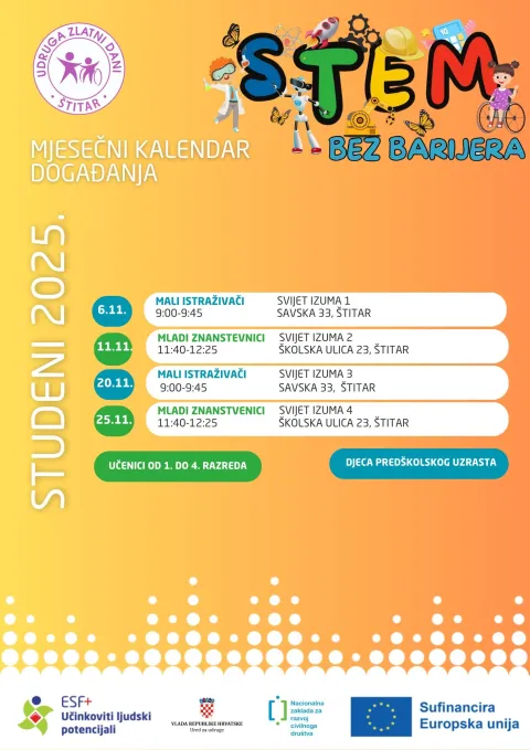 Pridružite se projektu "STEM bez barijera" – mjestu gdje djeca otkrivaju čaroliju znanosti kroz igru i istraživanje!
