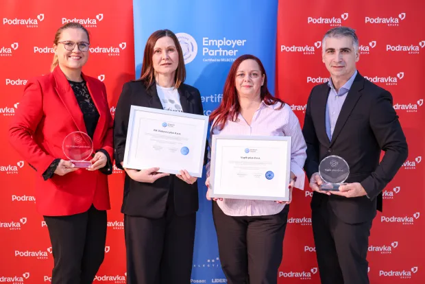Kompanije u sastavu Grupe Podravka &ndash; Podravka d.d., Belupo d.d., Belje, Vupik i PIKVinkovci &ndash; ponosne su dobitnice prestižnog certifikata Employer Partner.