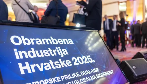 Zagreb, 5.11.2025 - Konferencija "Obrambena industrija Hrvatske 2025. - Europske prilike, dual-use tehnologije i globalna sigurnost". Foto Hina/ Dario GRZELJ/ dag