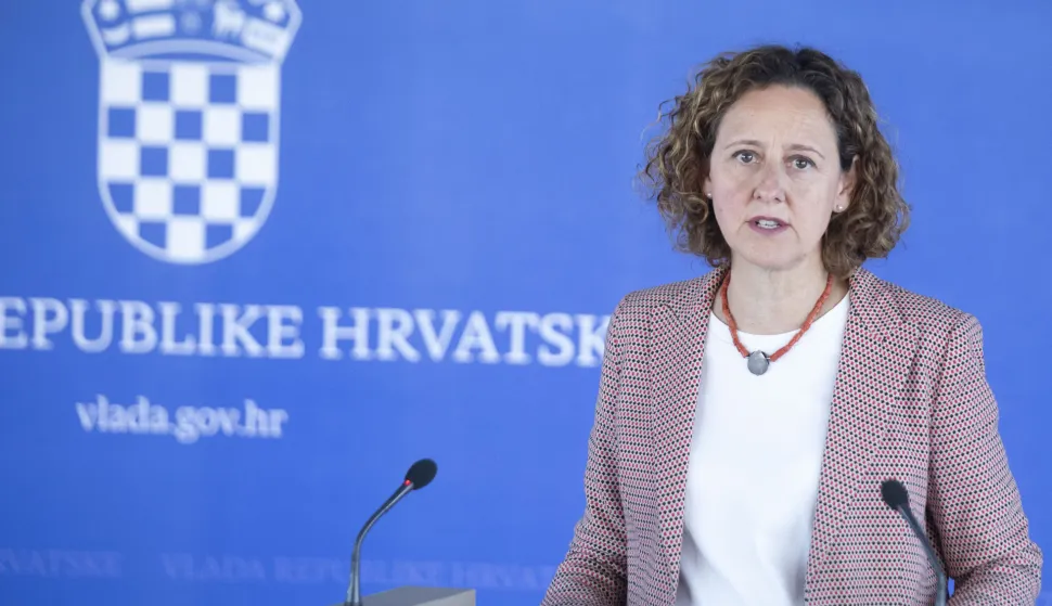 Zagreb, 05.11.2025 - Izjava ministrice Nine Koržinek Obuljen nakon sjednice Vlade RH. Na fotografiji Nina Koržinek Obuljen.foto HINA/ Daniel KASAP/ dk