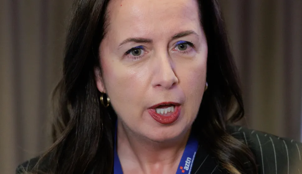 Zagreb, 07.11.2025. - Međunarodna konferencija Dan tržišnog natjecanja "Novi trendovi u ocjeni koncentracija poduzetnika i usklađenost s propisima o tržišnom natjecanju u digitalnom okruženju", u organizaciji Agencije za zaštitu tržišnog natjecanja (AZTN).Na fotografiji Irena Weber.foto HINA/ Edvard ŠUŠAK