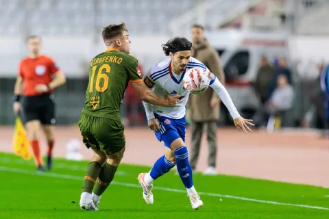 Split, 08.11.2025. - Susret 13. kola HNL-a Hajduk - Osijek. Na fotografiji Filip Krovinović.foto HINA/ Miroslav Lelas/ lm