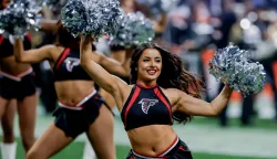 epaselect epa12484941 Atlanta Falcons cheerleaders perform before the kickoff of a NFL American football game between the Miami Dolphins and the Atlanta Falcons in Atlanta, Georgia, USA, 26 October 2025. EPA/ERIK S. LESSER