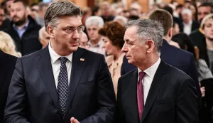 06.01.2024., Zagreb - Proslava Pravoslavnog Bozica u hotelu Westin. Premijer Andrej Plenkovic, Milorad Pupovac Photo: Josip Regovic/PIXSELL