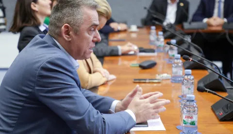 Zagreb, 13.11.2025.- Hrvatski sabor, okrugli stol u organizaciji Kluba zastupnika Domovinskog pokreta s temom "Vukovar, mjesto posebnog pijeteta - moj izbor i u dobru i u zlu". Na slici Stipo Mlinari?. foto HINA/ Admir BULJUBA?I?/ abu