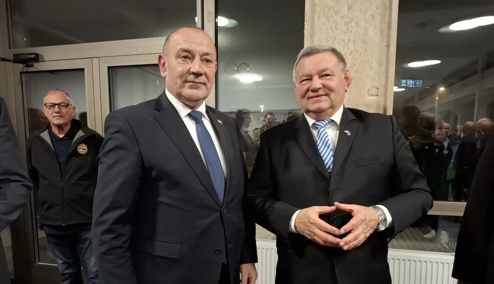 ?ur?evac, 13.11.2025 - Potpredsjednik Vlade i ministar hrvatskih branitelja Tomo Medved u ?etvrtak je u ?ur?evcu nazo?io obilje?avanju 13. obljetnice osloba?aju?e presude hrvatskim generalima u Haagu, Anti Gotovini i Mladenu Marka?u, a general Marka? rodom iz ?ur?evca, nazo?io je sve?anosti. foto HINA/ Ozren ?PIRANEC/ ik