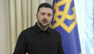 epa12410022 Ukrainian President Volodymyr Zelensky holds a briefing for journalists in Kyiv, Ukraine, 27 September 2025, amid the Russian invasion. The Ukrainian president addressed the media after returning from a trip to the USA. EPA/STRINGER