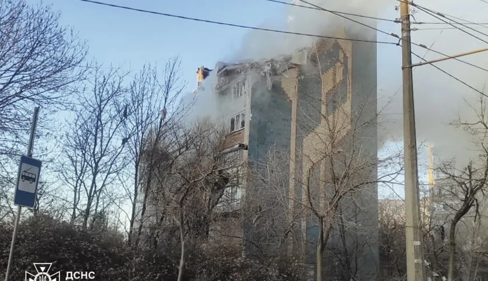 epa12535111 A handout photo released by the press service of the State Emergency Service (SES) of Ukraine shows the site of a Russian strike on a high-story residential building in Ternopil, western Ukraine, 19 November 2025, amid the Russian invasion. Ukrainian President Zelensky reported that at least nine people were killed and dozens of others injured in Ternopil after Russian forces launched overnight strikes across Ukraine involving over 470 drones and 48 missiles. EPA/STATE EMERGENCY SERVICE OF UKRAINE HANDOUT -- BEST QUALITY AVAILABLE -- MANDATORY CREDIT: STATE EMERGENCY SERVICE OF UKRAINE -- HANDOUT EDITORIAL USE ONLY/NO SALES