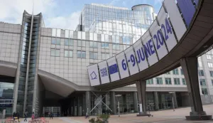 05.03.2024., Bruxelles, Belgija - Zgrada Europskog parlamenta u Bruxellesu. Na platou ispred parlamenta sve je u znaku predstojecih izbora za Europski parlament. Photo: Dejan Rakita/PIXSELL