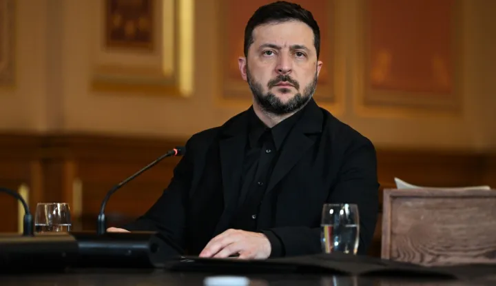 epa12478877 Ukraine's President Volodymyr Zelensky during a 'Coalition of the Willing' meeting in London, Britain, on 24 October 2025. The 'Coalition of the Willing' meeting on military support for Ukraine will be attended by Western leaders in person and virtually. EPA/Chris J. Ratcliffe/POOL