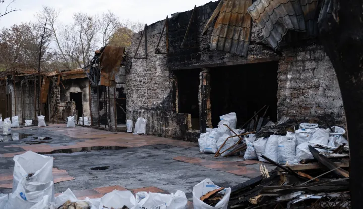 epa11729339 A view of destroyed buildings in Kherson, southern Ukraine, 15 November 2024 (issued 19 November 2024). Ukraine marks 1,000 days on 19 November 2024, since Russia's full-scale invasion. In November 2022, Ukrainian troops entered Kherson after the Russian army withdrew from the city, which they had captured at the start of the invasion in February 2022. Since the summer of 2024, the number of Russian artillery and drone attacks on Kherson has increased. These attacks have involved the selective dropping of shells and mines on streets with civilians. EPA/MARIA SENOVILLA