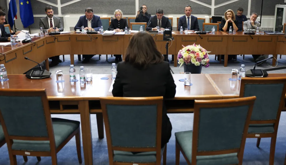 Zagreb, 01.12.2025 - 29. sjednica Odbora za pravosuđe Hrvatskoga sabora na čijem dnevnom redu je zbor predsjednika ili predsjednice Vrhovnog suda, sukladno prijedlogu predsjednika RH, na kojem će troje kandidata: Aleksandra Maganić, Mirta Matić i Šime Savić, predstaviti svoje programe rada članovima Odbora. Na slici kandidatkinja za predsjednicu Vrnovnog suda Mirta Matić.foto HINA/ Damir SENČAR/ ds