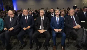 Zagreb, 01.12.2025 - Dan poduzetnika 2025., u organizaciji Hrvatske udruge poslodavaca. Ove godine nosi naziv Hrvatska 2035. - zemlja koja može puno!. Na fotografiji Andrej Plenković.foto HINA/ Daniel KASAP/ dk