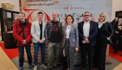 Osijek, 01. 12. 2025, Arheološki muzej, izložba "Batina - blago križa". Otvorenje izložbe. Izložbu je otvorila ministrica kulture RH, Nina Obuljen Koržinek. Domagoj Topić, ..., Nina Obuljen Koržinek...snimio GOJKO MITIĆ