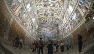 epa08975171 (FILE) - Visitors admire the Sistine Chapel as Vatican Museums reopened, Vatican City, 01 June 2020 (reissued 30 January 2021). The Vatican Museums announced a reopening on 01 February 2021, after a closure of 88 days due to coronavirus restrictions. EPA/MAURIZIO BRAMBATTI  EDITORIAL USE ONLY *** Local Caption *** 56123816