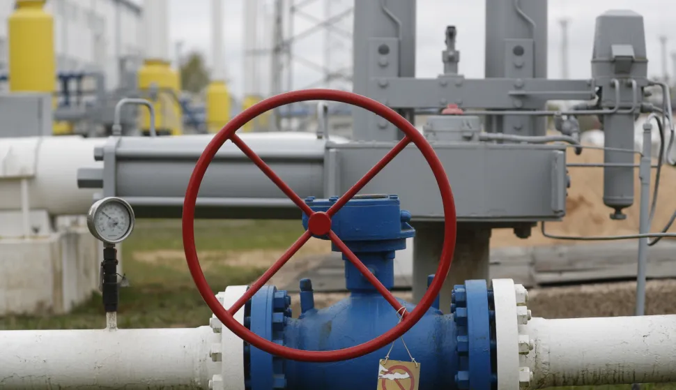 epa10592586 Pipes and valves at the over ground site of the underground gas storage Incukalns (Incukalns UGS) near Ragana, Latvia, 26 April 2023. According to the unified natural gas transmission and storage company JSC 'Conexus Baltic Grid', Incukalns UGS is the only functional storage in the Baltic countries. It has a capacity of 4.47 billion cubic meters, from which 2.32 billion cubic meters are active or constantly pumped natural gas. In case of rising consumption of natural gas in the region, it can be increased up to 3.2 billion cubic meters of active natural gas, which will fully ensure Latvia's and the nearby region needs for fuel. EPA/TOMS KALNINS