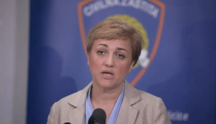 Zagreb, 21.06.2020. - Nacionalni stožer civilne za&scaron;tite danas ponovno, nakon dužeg vremena, održava press konferenciju vezano uz novo povećanje broja oboljelih od koronavirusa u Hrvatskoj.Na slici Marija Buba&scaron;. foto HINA/ Tomislav PAVLEK/ t&scaron;