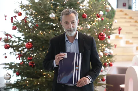 Osijek, 10. 12. 2025., Gospodarski centar, GC, OBŽ, Županijske potpore poduzetnicima, potpora, poduzentik, poduzetnici, Antionio SobolSNIMIO BRUNO JOBST