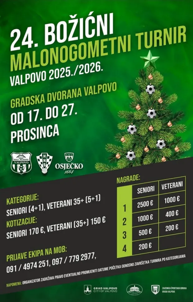 Božićni malonogometni turnir Valpovo 2025./2026