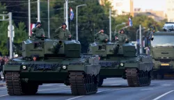 31.07.2025., Zagreb - U povodu obiljezavanja 30. obljetnice vojno-redarstvene operacije Oluja odrzan je svecani vojni mimohod. Andrej Plenkovic se u Francuskoj potpisati ugovor o nabavi 18 samohodnih haubica Caesar MK2, dok ce u Njemackoj u srijedu potpisati ugovor o nabavi 44 tenka Leopard 2A8. Photo: Zeljko Lukunic/PIXSELL