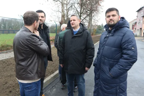 Osijek, 13. 12. 2025, Otvaranje za promet Sljemenske Ulice. Dragan Vulin, Mate Jurčević i Darijan Rudan.snimo GOJKO MITIĆ