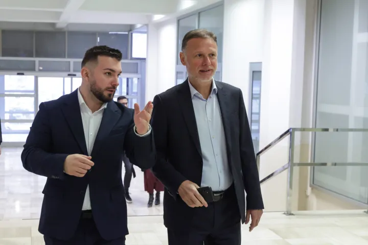 Zagreb, 13.12.2025.-  XVIII. Opći sabor Mladeži Hrvatske demokratske zajednice (HDZ). Na fotografiji predsjednik Mladeži HDZ-a Tin Jurak, Gordan Jandroković.foto HINA/ Admir BULJUBAŠIĆ/ abu